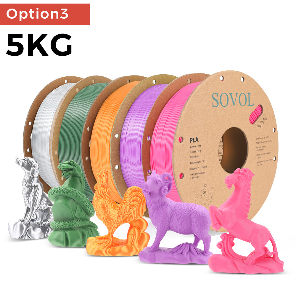{5KG Bundle Sale} Sovol 1.75mm PLA Multicolor 3D Printing Filaments 1KG/Rolls