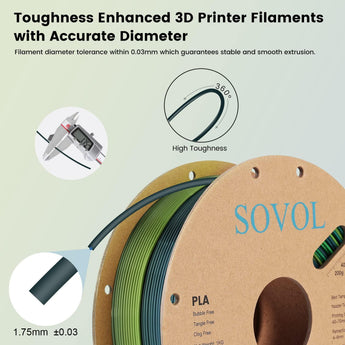 Sovol Silk PLA 3D Printing Filament Single/Dual/Tri/Rainbow Colors 1.75mm - SOVOL