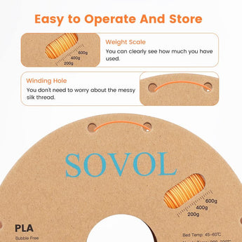 Sovol Silk PLA 3D Printing Filament Single/Dual/Tri/Rainbow Colors 1.75mm - SOVOL